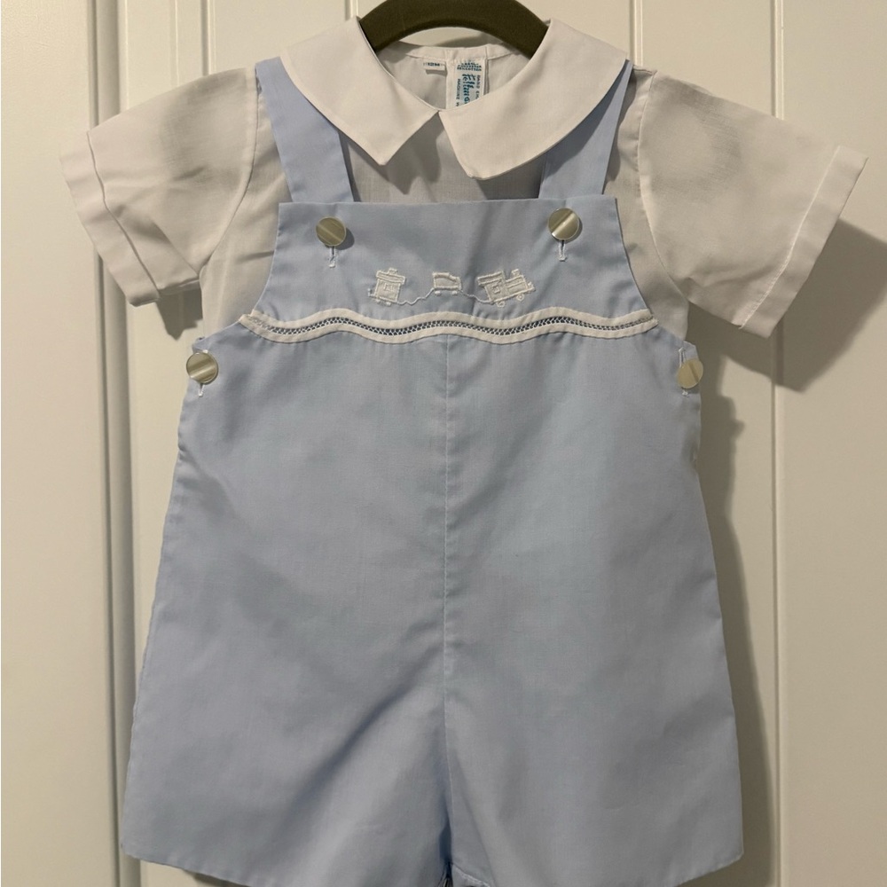 Feltman Brothers Two Piece Train Shortall Baby Boy 12 Months